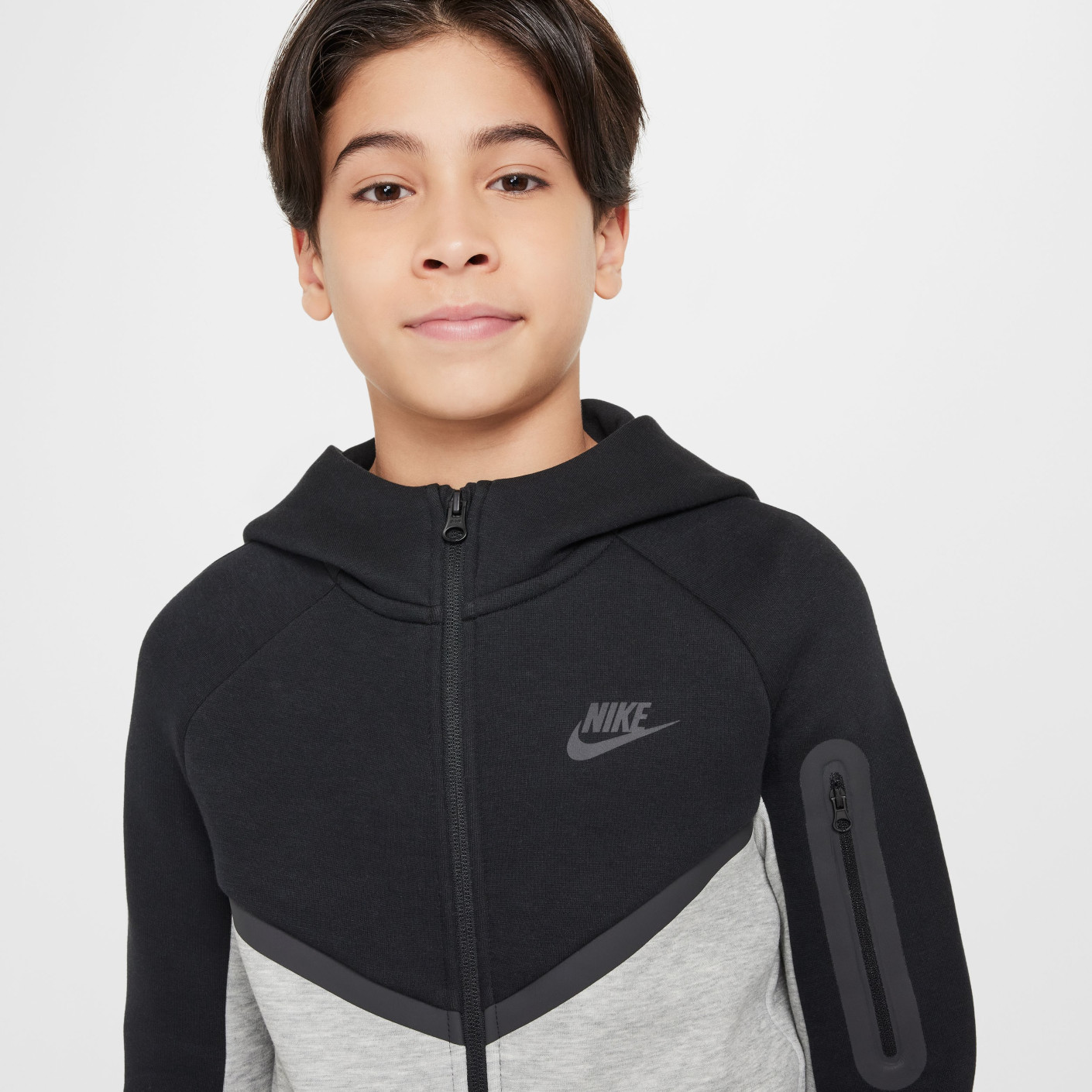 Nike Tech Fleece Sportswear Trainingspak Kids Zwart Lichtgrijs
