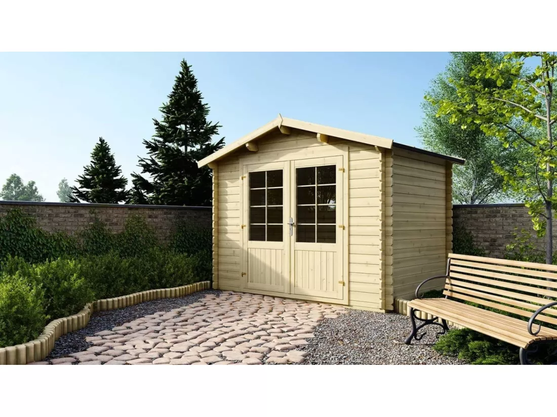 Abri de jardin en bois - 6m2 - 3x2m - Ep. 28mm - Couleur: naturel - DOM420 - ALTANKA