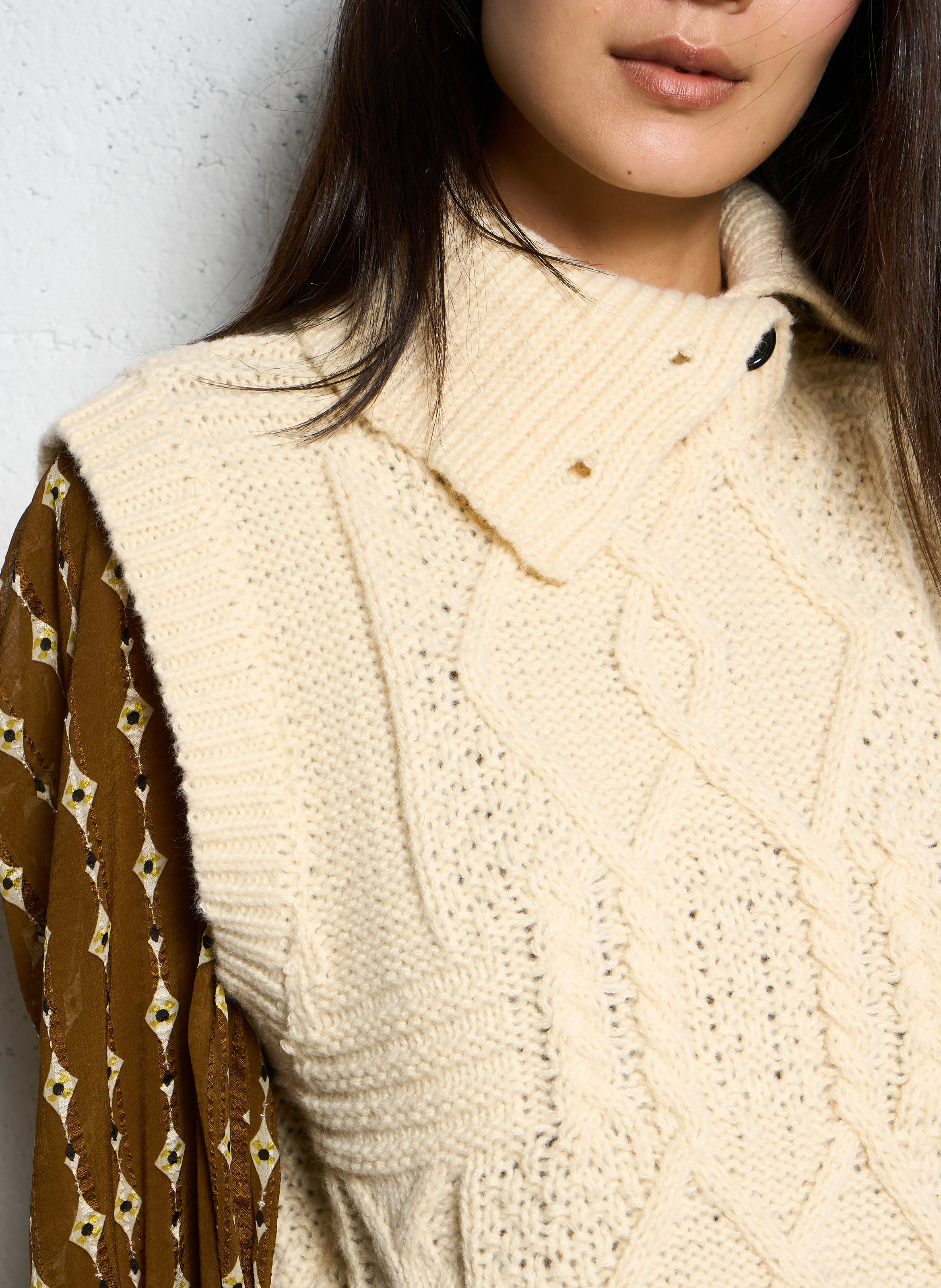 Pull col roulé| Blanc