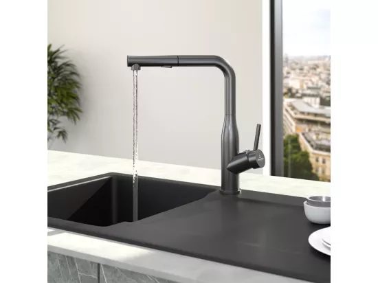 Robinet cuisine VILLEROY ET BOCH Subway Style Shower anthracite + nettoyant