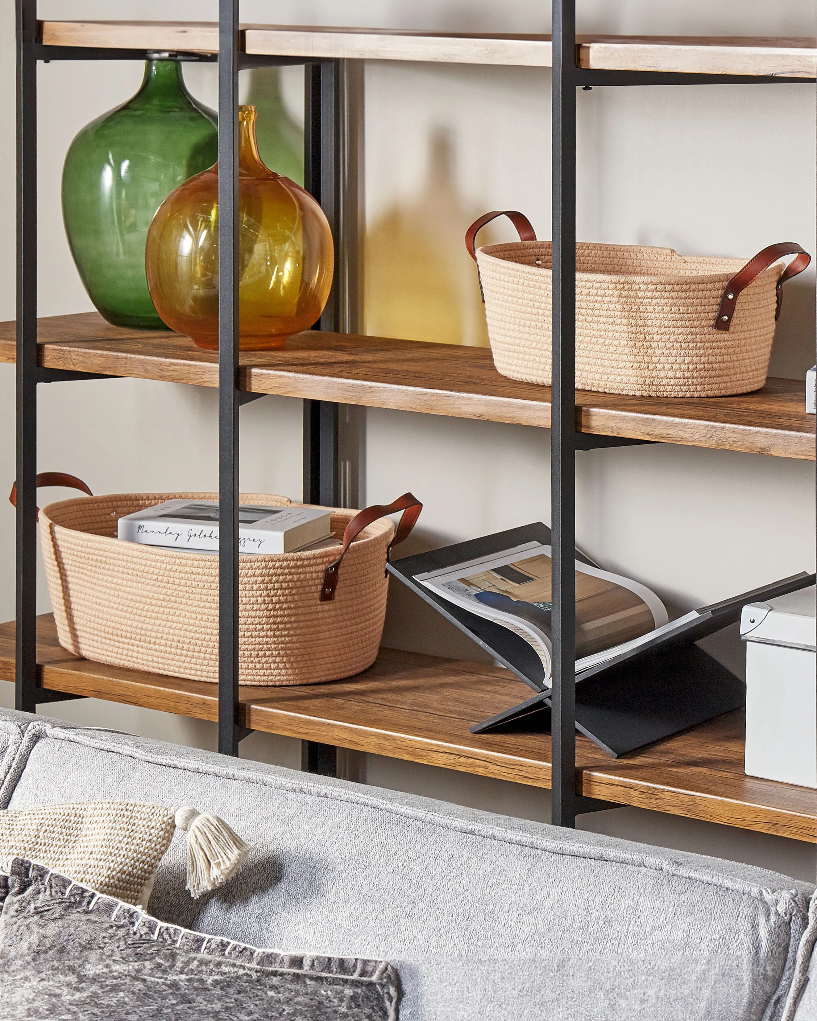 Set van 2 manden GISSAR Katoen Lichtbeige