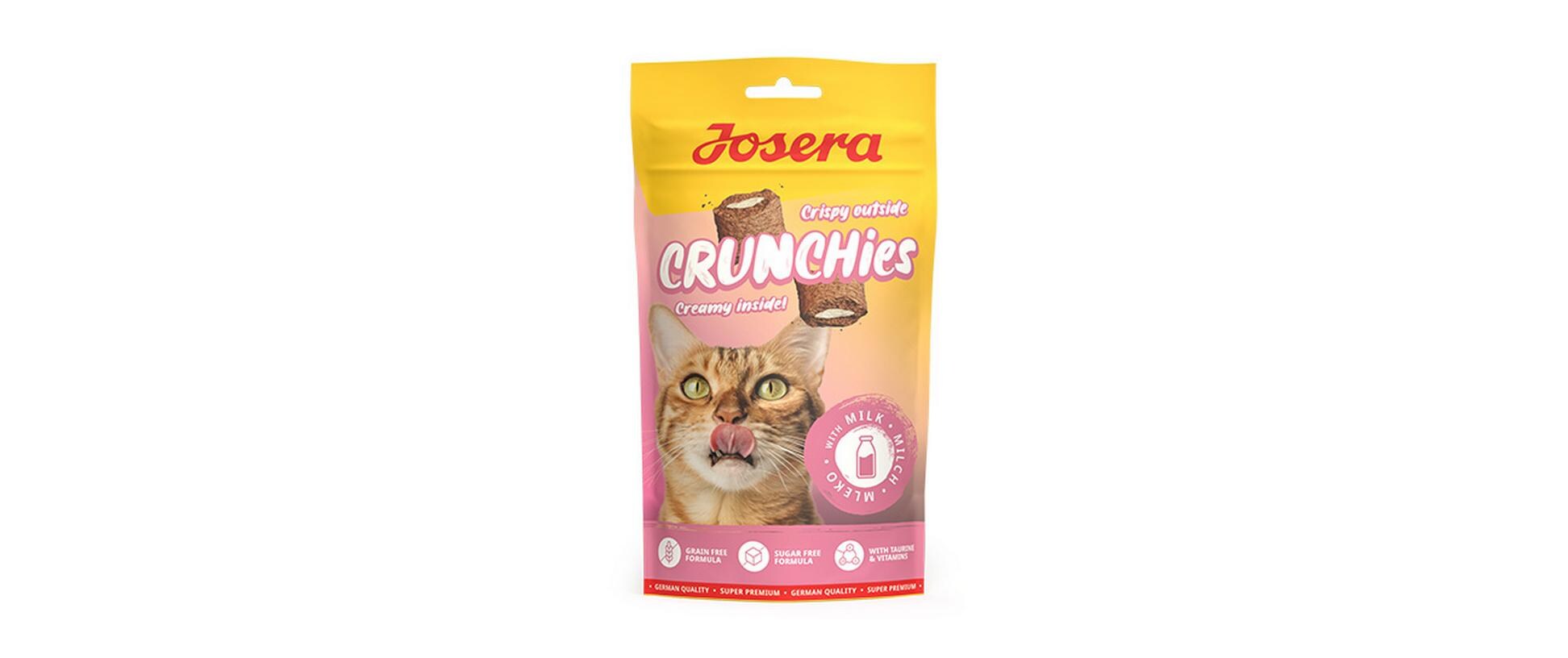 Katzen-Snack Crunchies with Milk, 60 gKnuspriger Katzen-Snack mit cremigem Kern