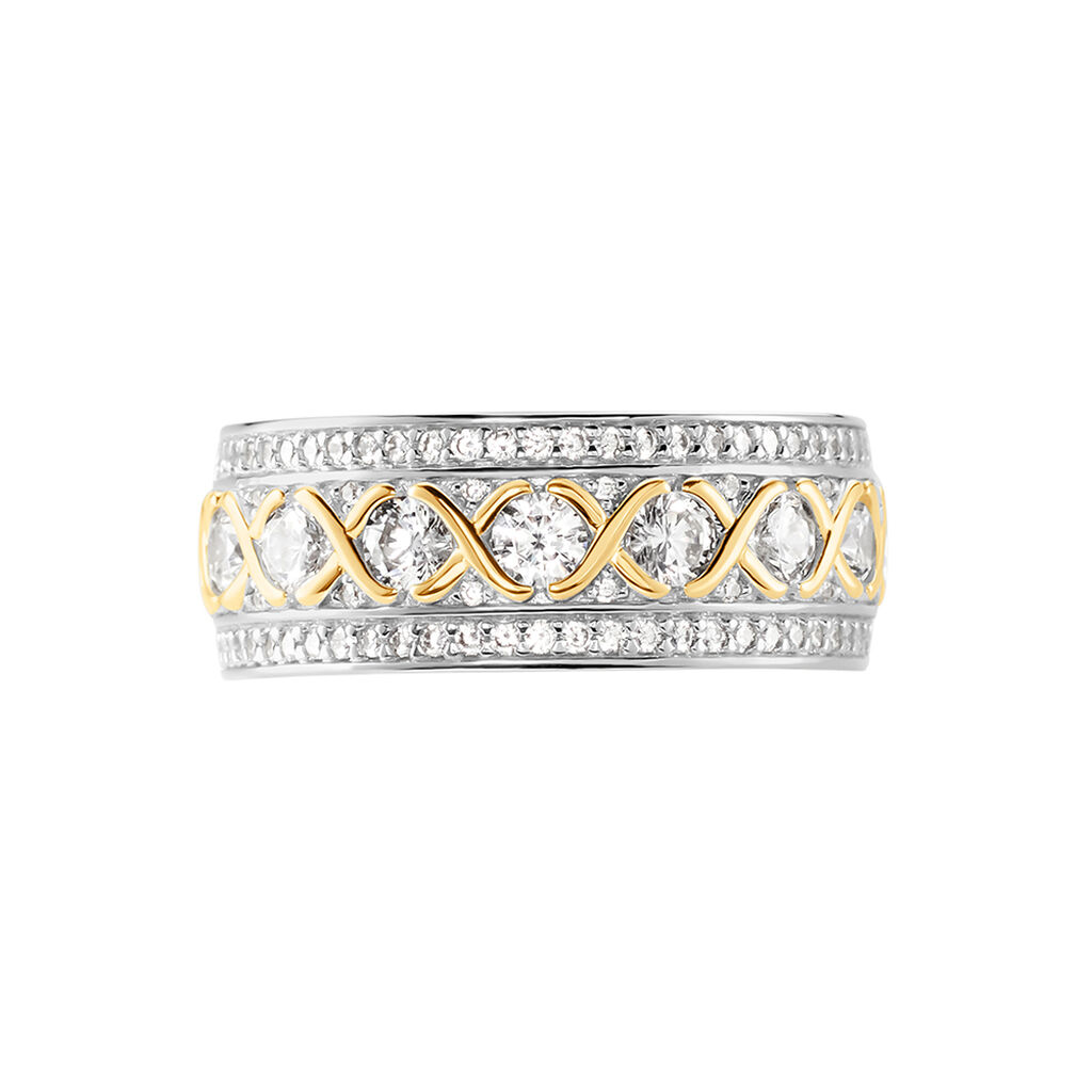 Bague Rome Argent Bicolore Oxyde De Zirconium