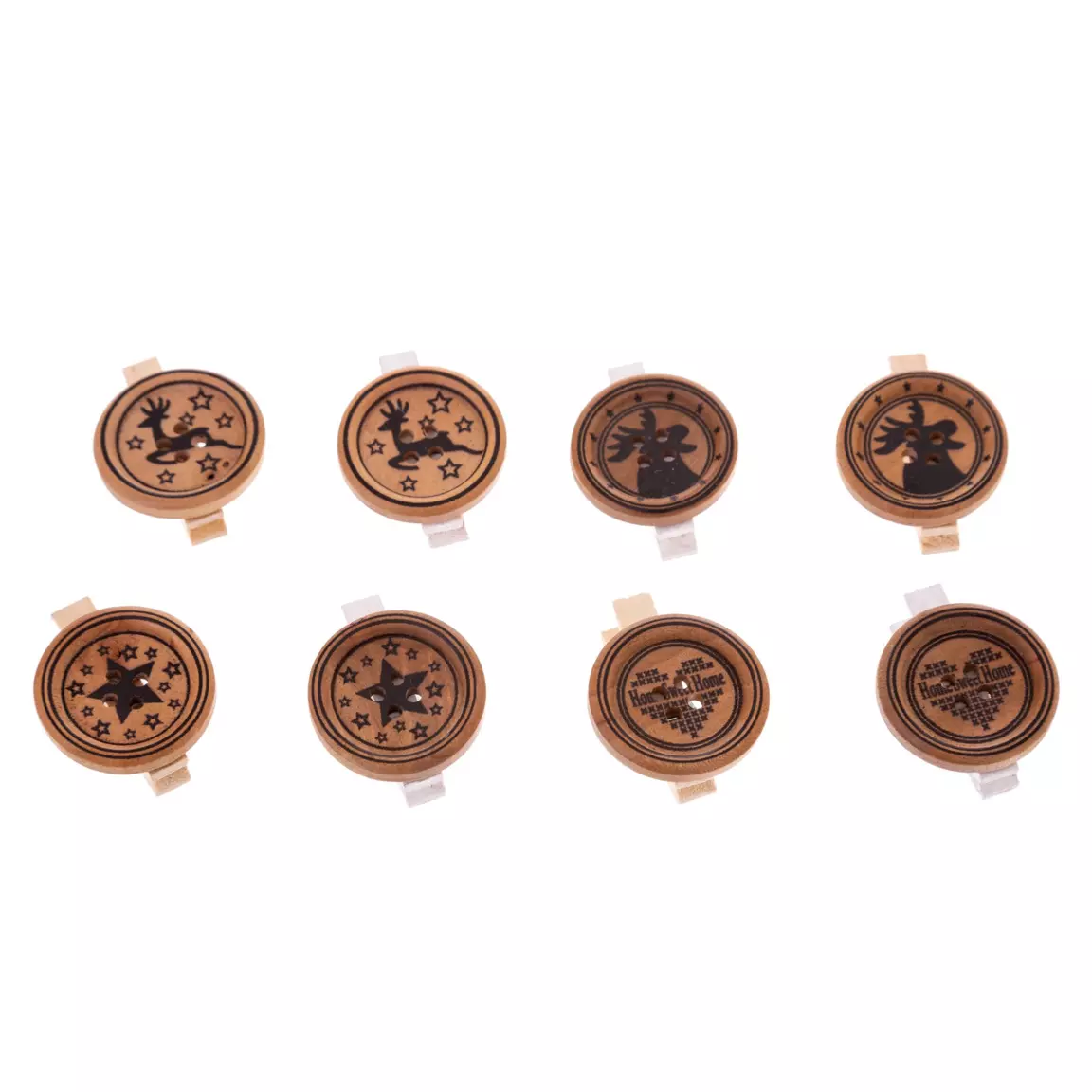 Lot de 8 pinces à linge Boutons imprimés