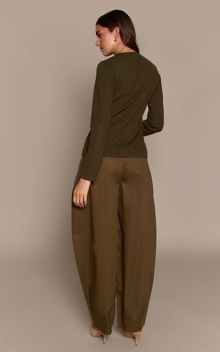 Kaki Pantalon Parachute À Taille Élastiquée