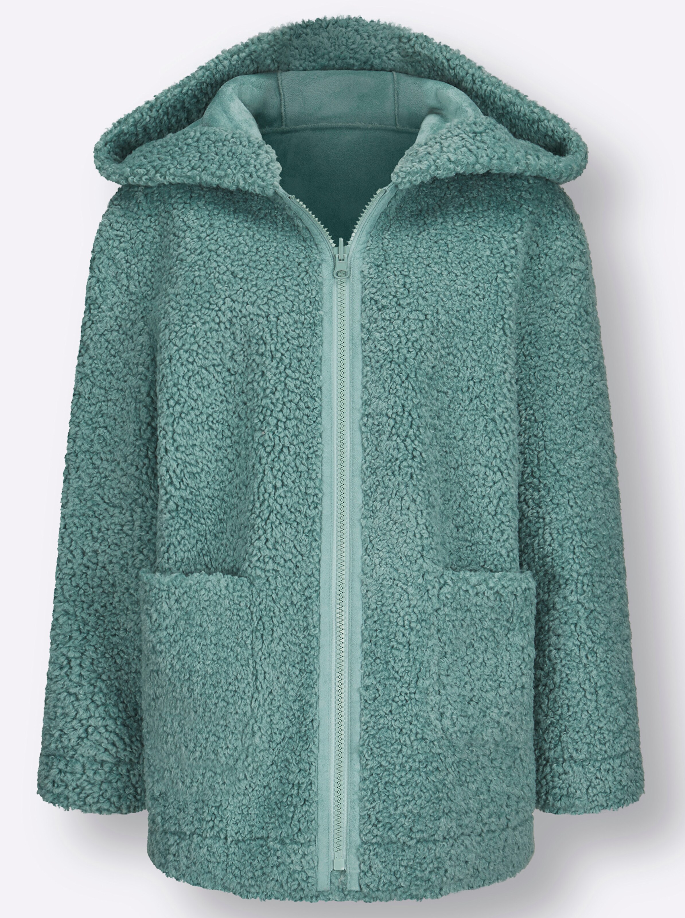 Mainpol Wende-Teddy-Jacke in jade