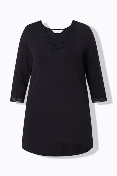 T-Shirt, A-Line, Stickerei-Borte
