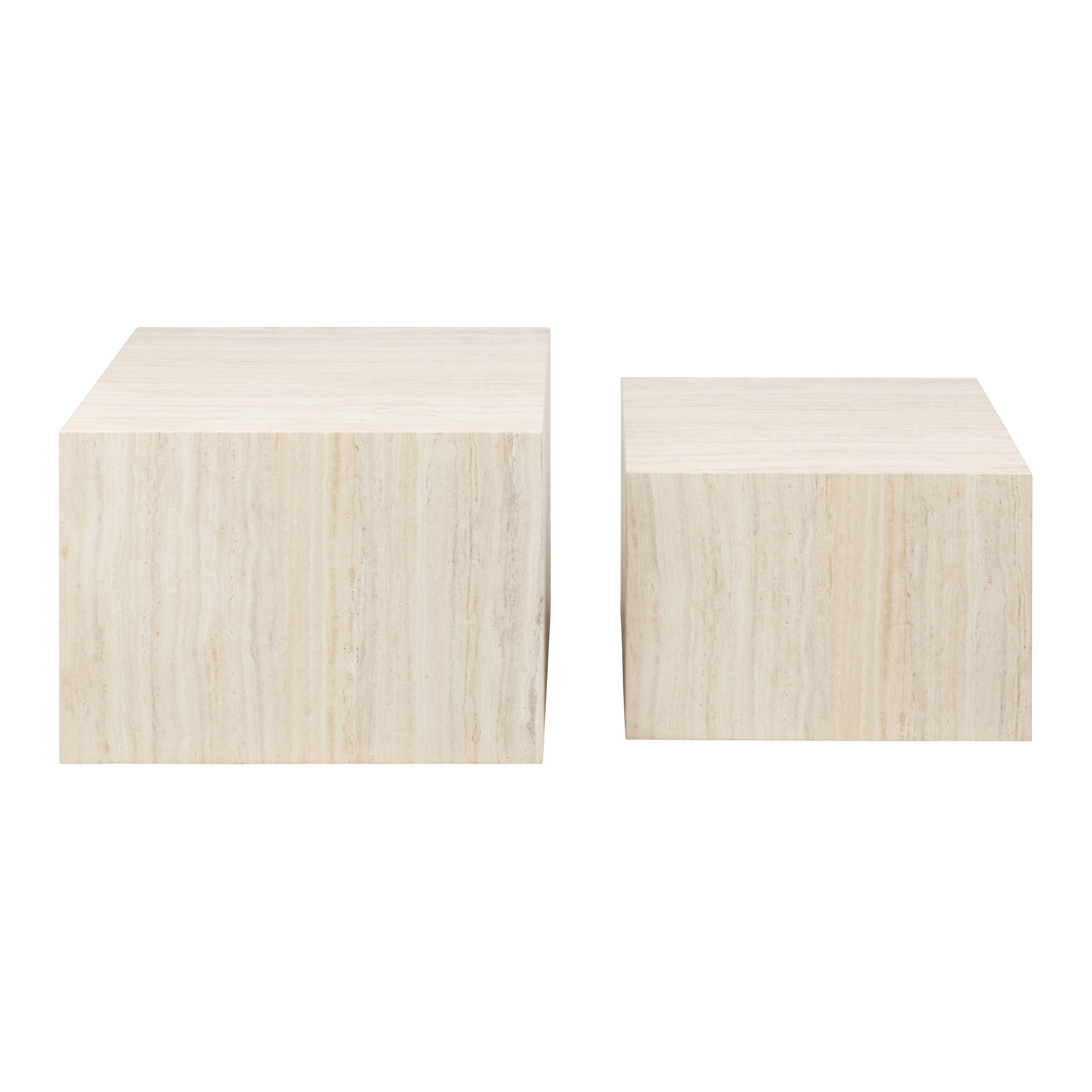by fonQ Dice Bijzettafel Set van 2 - Vierkant - CrÃ¨me