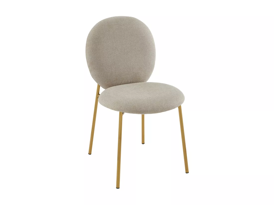 Lot de 2 chaises en tissu et métal doré - Beige - ASTRENA de Pascal Morabito