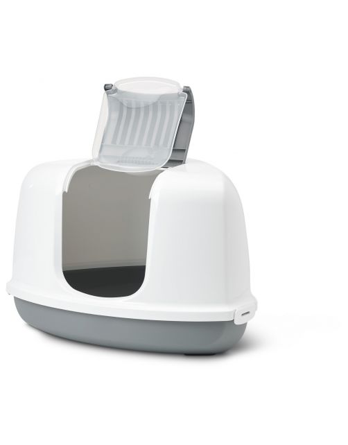 Savic Kattentoilet Nestor Corner - Kattenbak - Wit Grijs