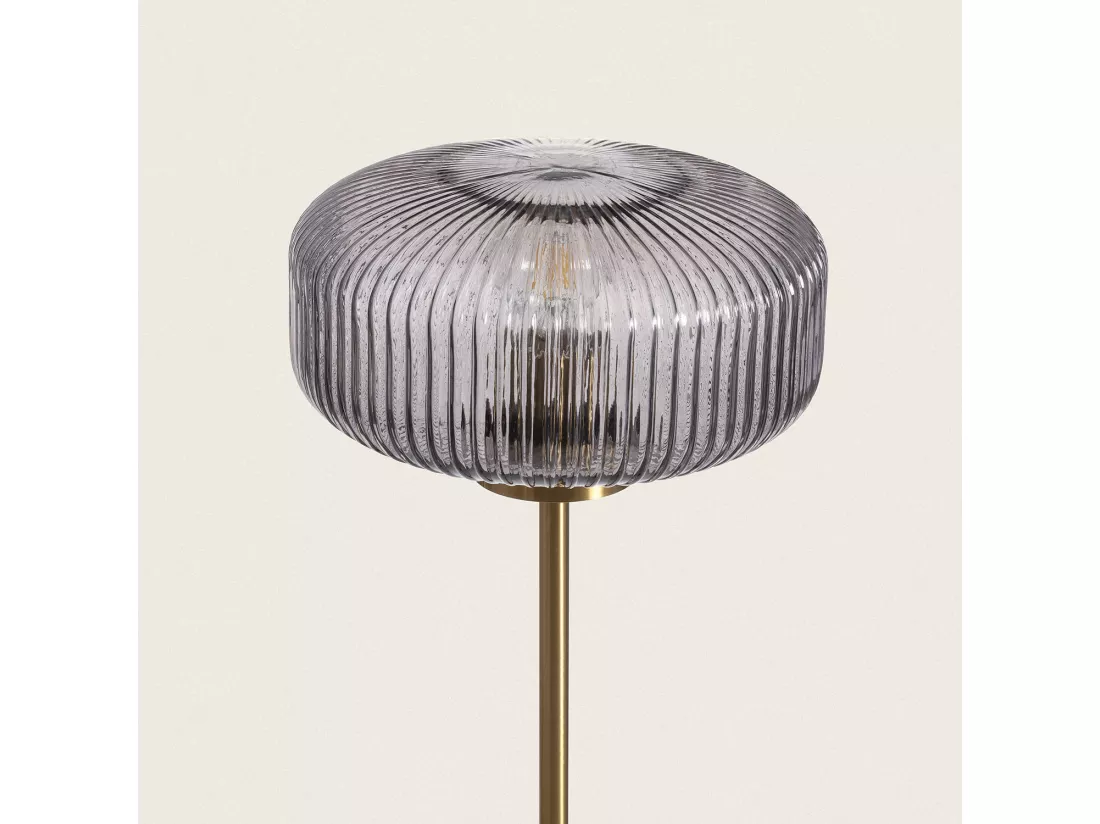 Lampadaire Métal et Verre Windsor Doré