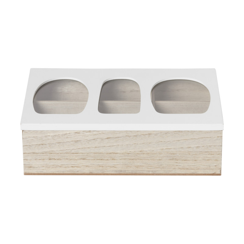 Theedoos organisch - 6 vakken - 26x16x7 cm