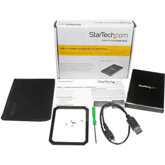 StarTech.com Boîtier USB 3.1 Gen 2 (10 Gb/s) pour disque dur SATA III de 2,5 pouces