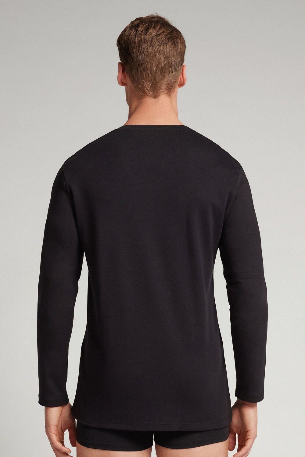 Blusa de manga comprida em algodão quente