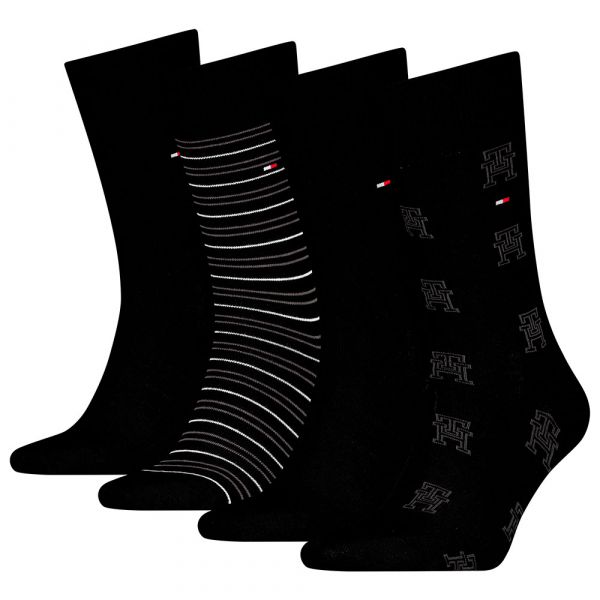 Tommy Hilfiger Meias Giftbox 701232605 4 Pares Black 43-46