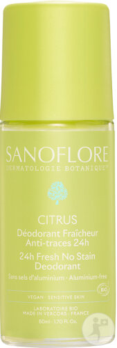 Sanoflore Déodorant Citrus Efficacité 24h Toutes Peaux Bio Roll-On 50ml