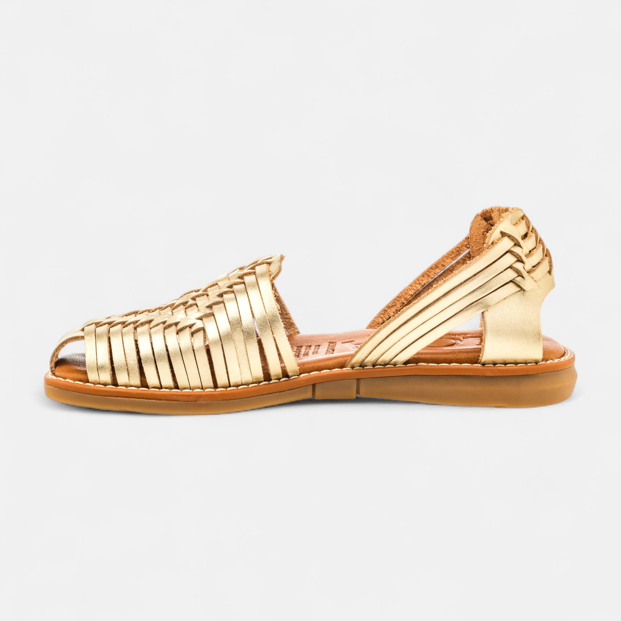 Nu-pieds Femme en cuir or