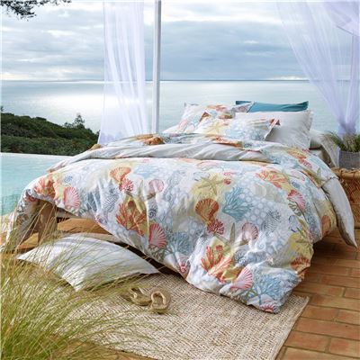 Linge de lit motif coquillages - BECQUET CRÉATION