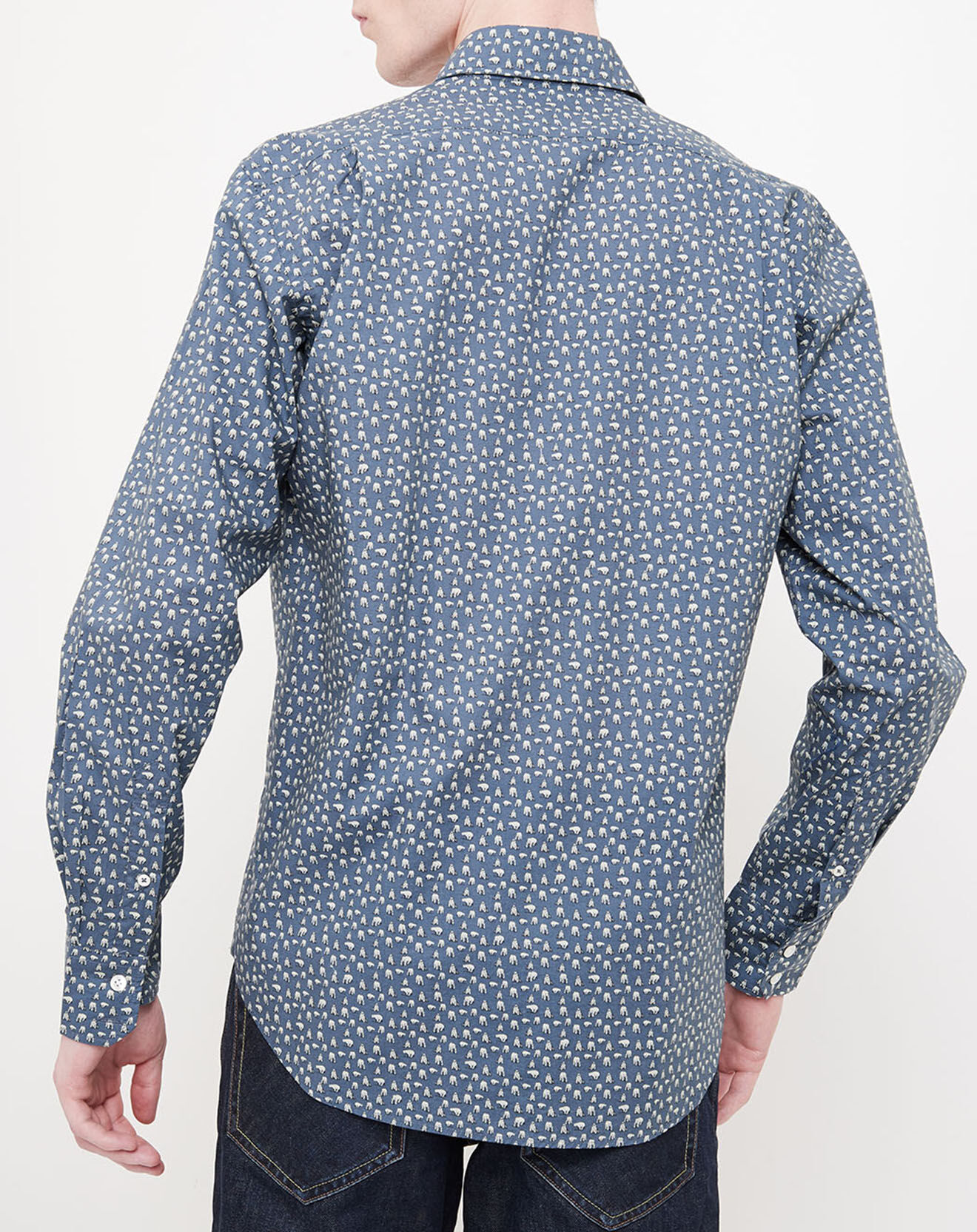 Hartford Chemise Regular Paul imprimée bleue