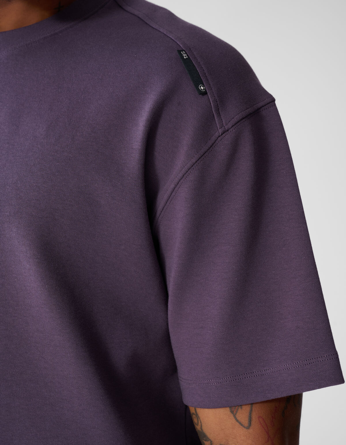 Basis Label T-shirt Paars