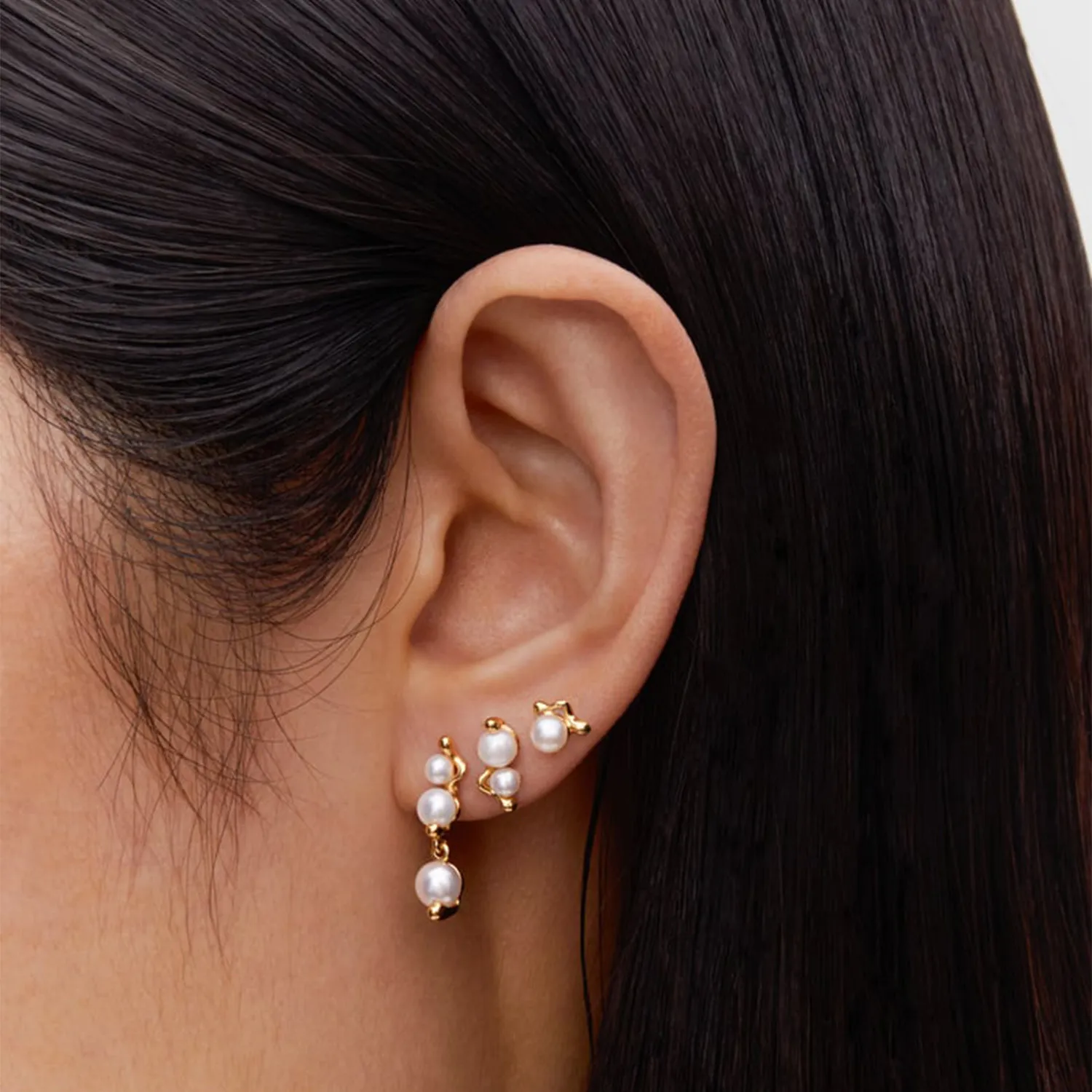 Maria Black Shibuya San Ørering Single 18 kt. Forgyldt Sølv 101079YG