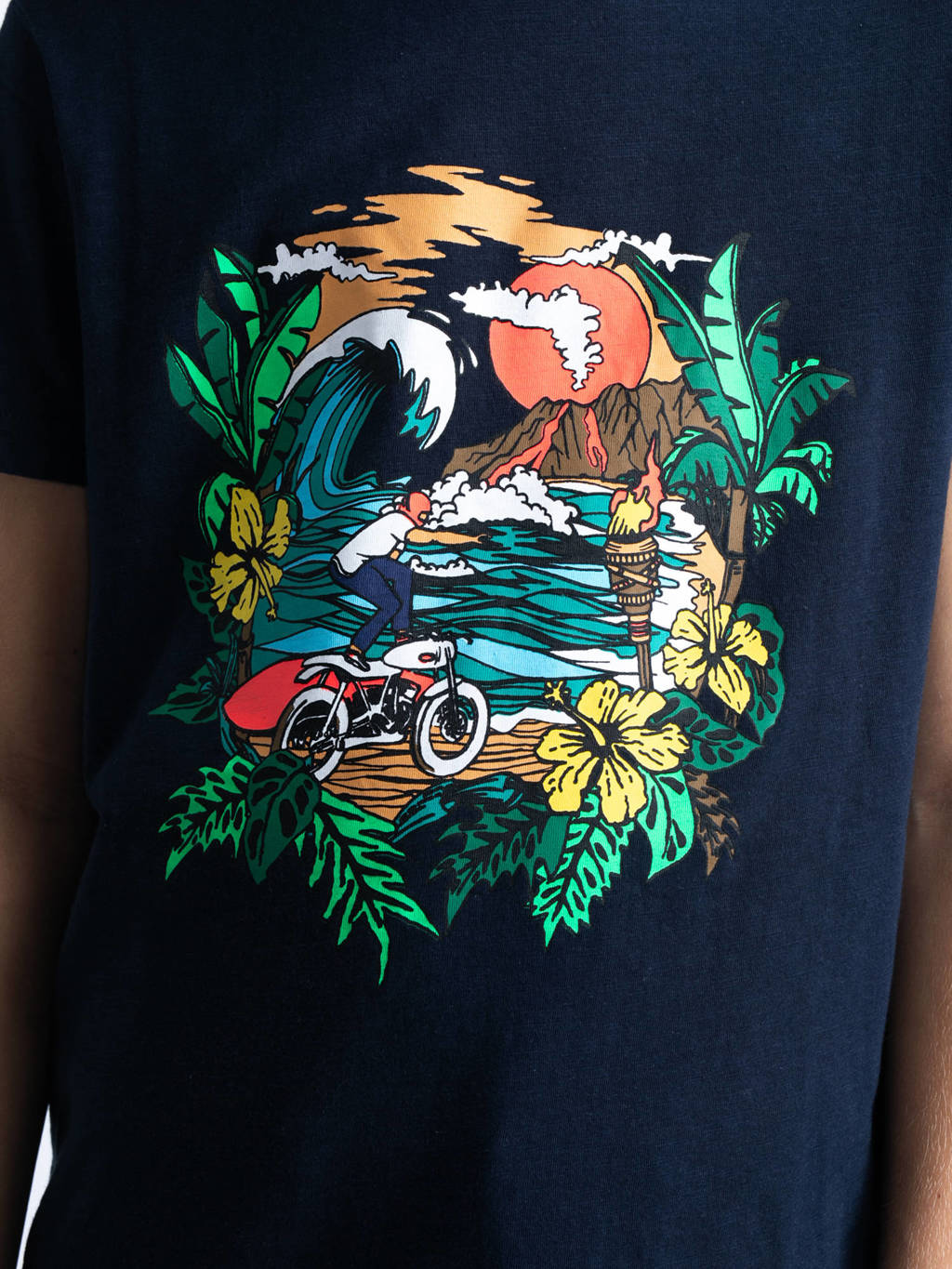 Petrol Industries T-shirt met printopdruk navy