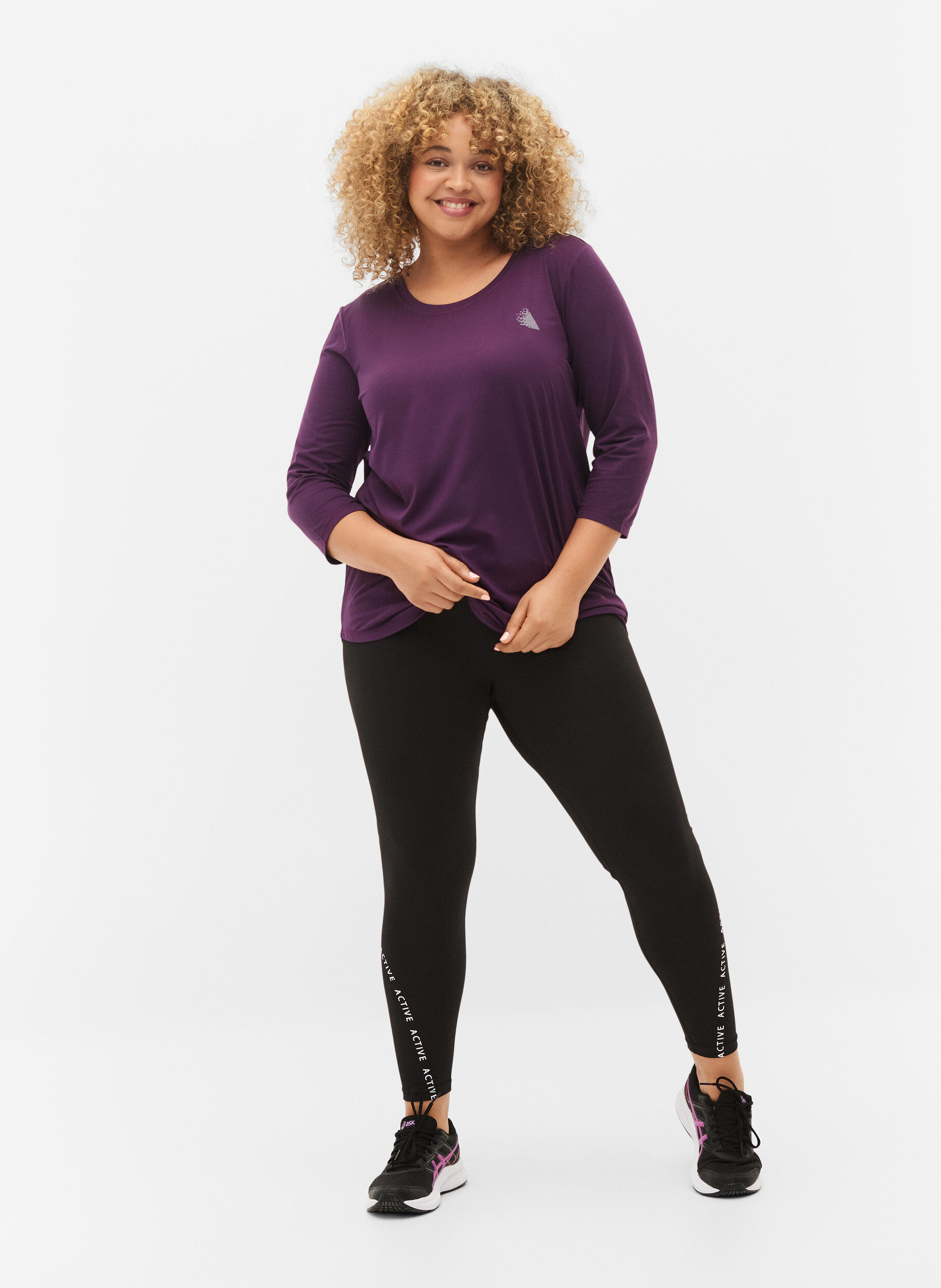 Træningsbluse med 3/4 ærmer
