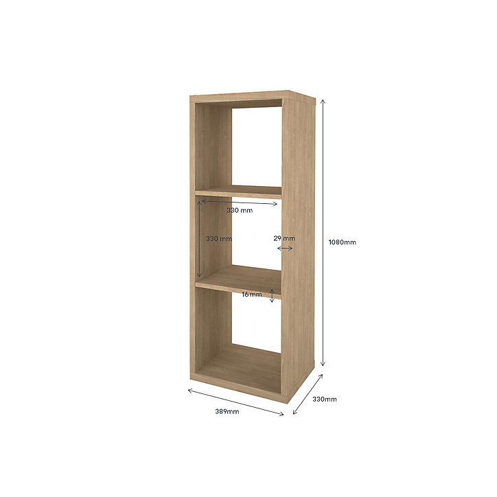 Étagère modulable 3 cubes GoodHome Mixxit effet chêne
