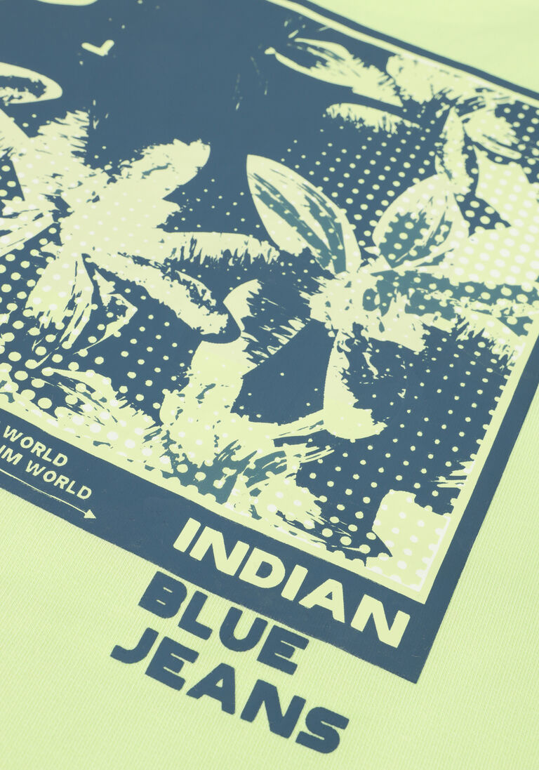 INDIAN BLUE JEANS lime indian blue jeans sweater sweater pique indian backprint