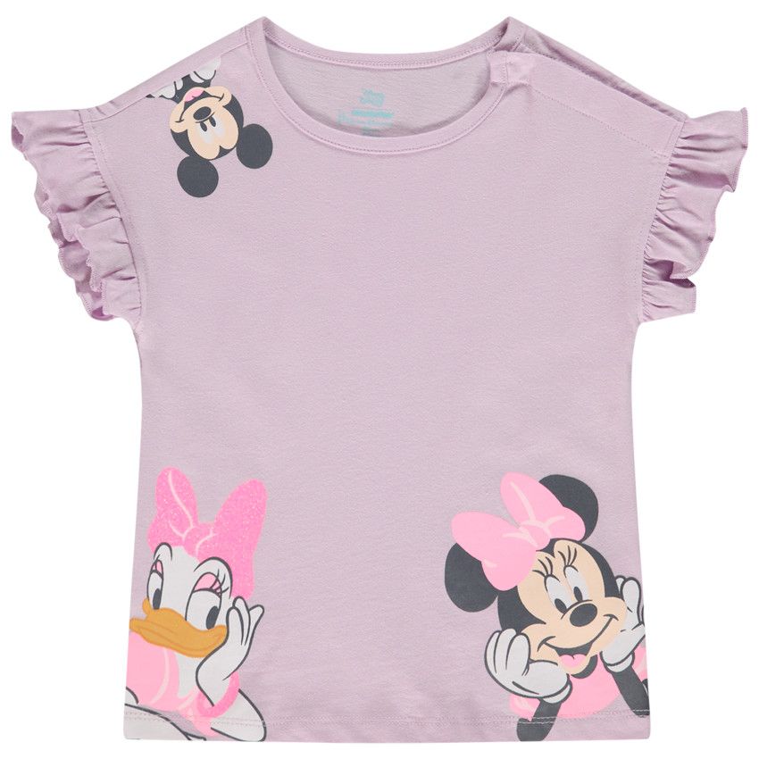 T-shirt manches courtes en jersey print Mickey Disney pour bébé fille - Lilas