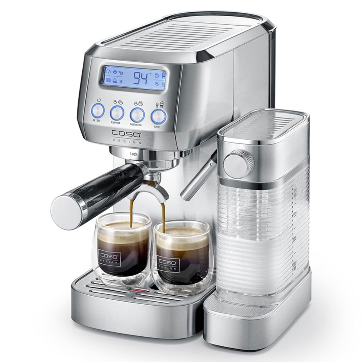 Caso Gourmet Latte espressomaskin, sølv