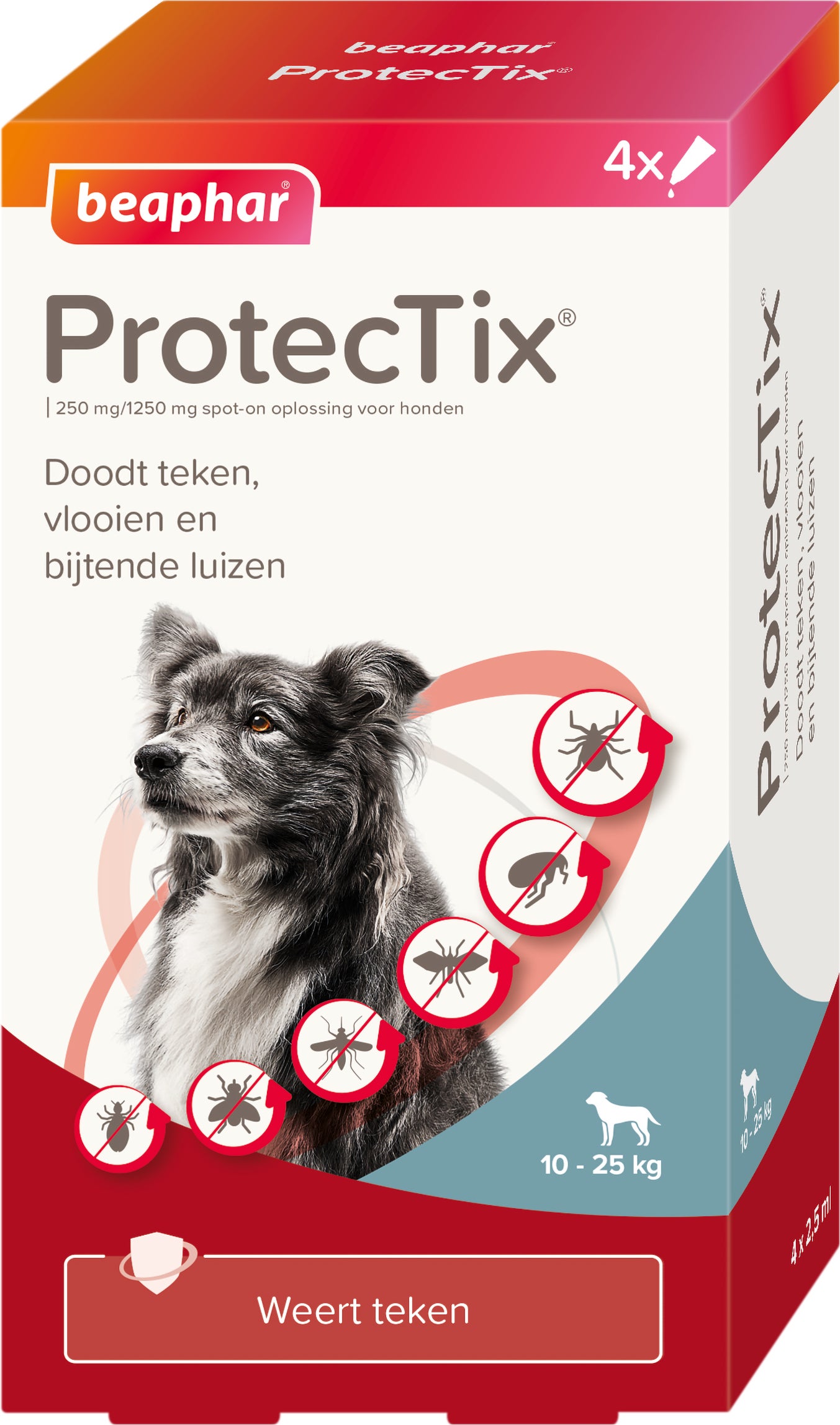Beaphar vlooiendruppels ProtecTix hond 10-25 kg 4 stuks