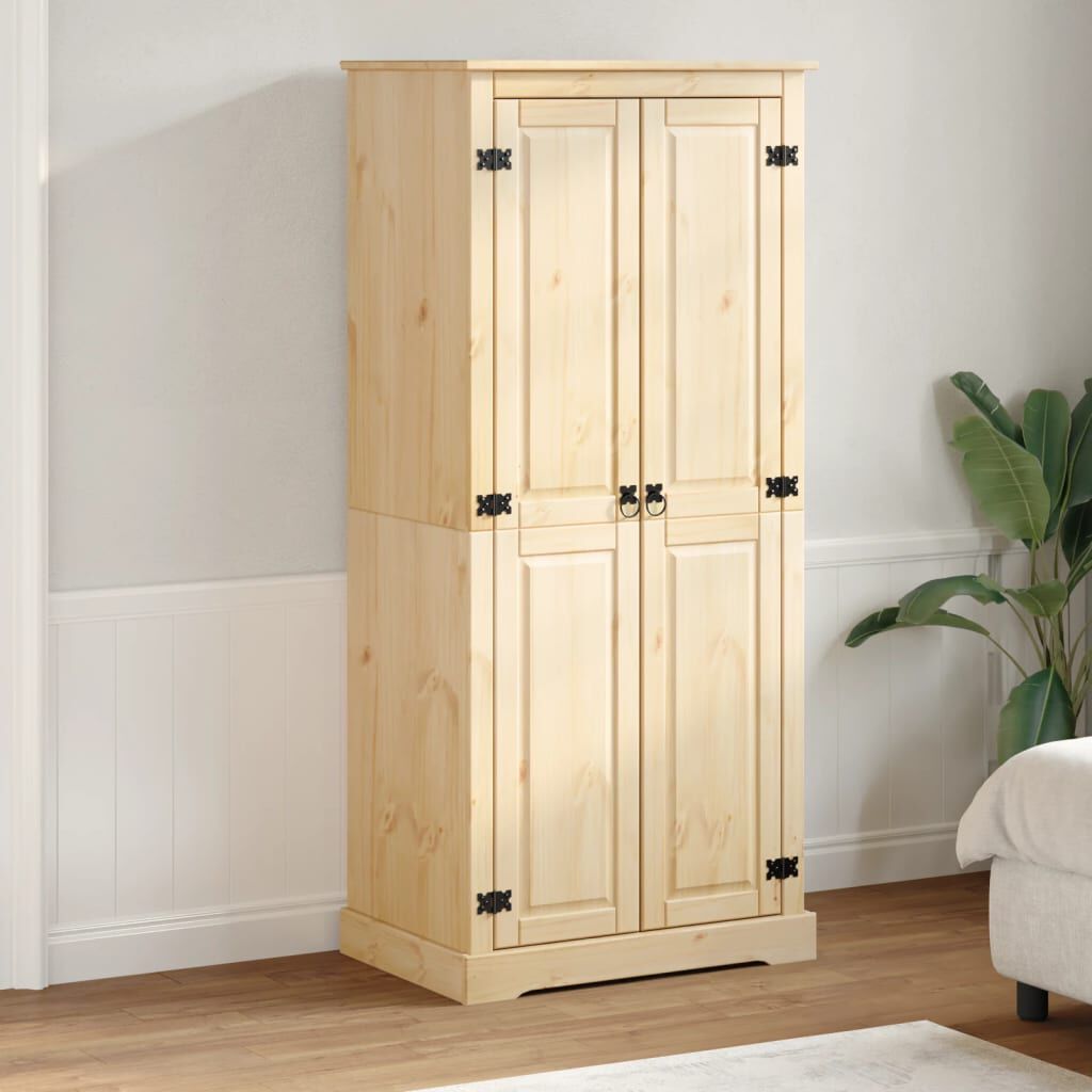 vidaXL Corona kledingkast, 76x50x170 cm, massief grenenhout
