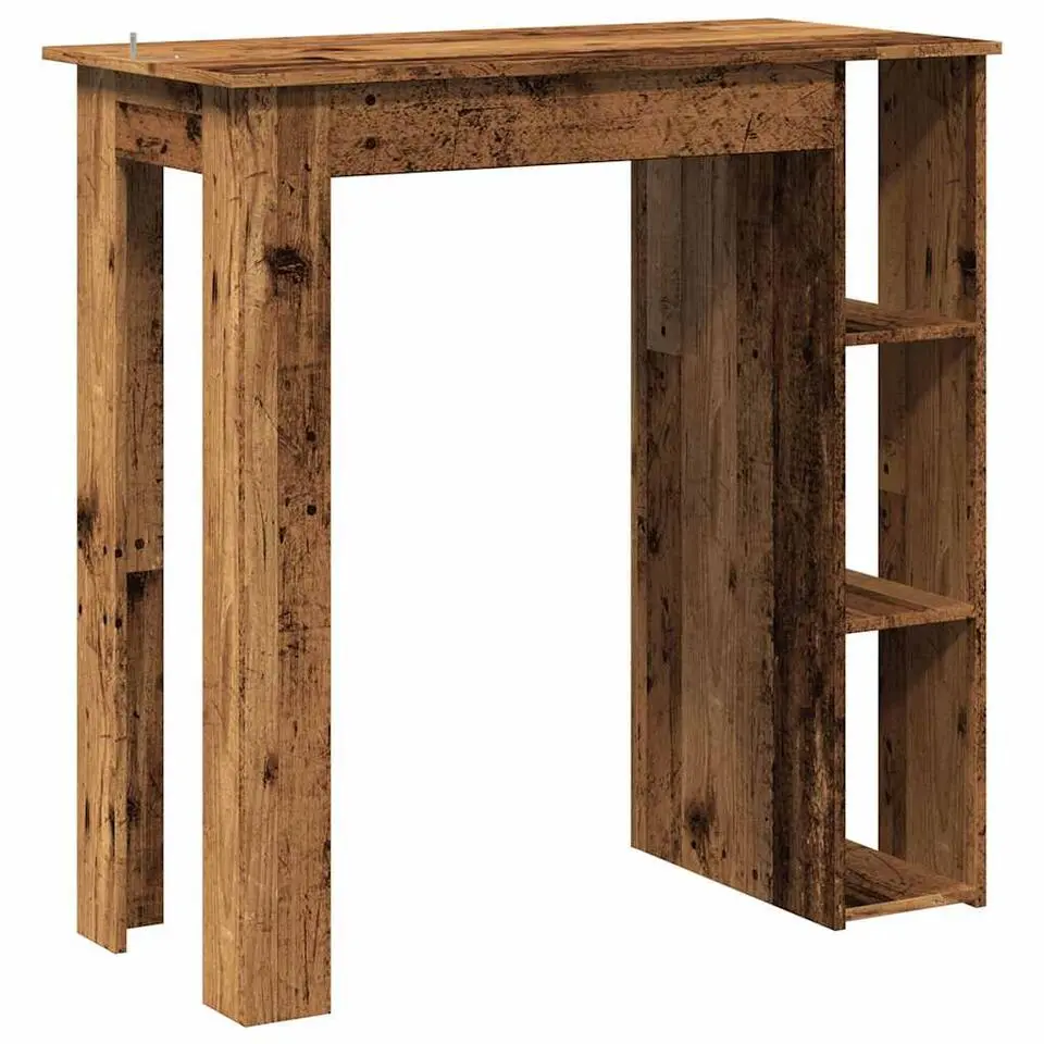 vidaXL - Bartafel met schappen - Oud hout - Bewerkt hout - 102x50 cm