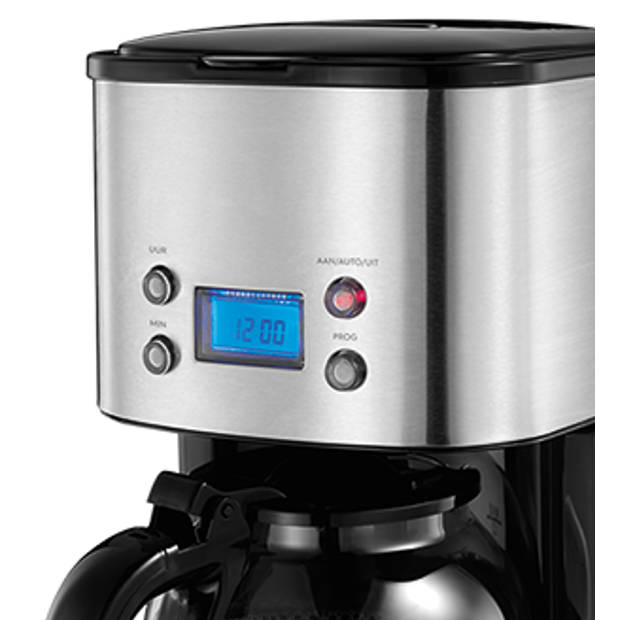 Blokker filterkoffiezetapparaat BL-20003 met LCD-scherm zilver 1,5L