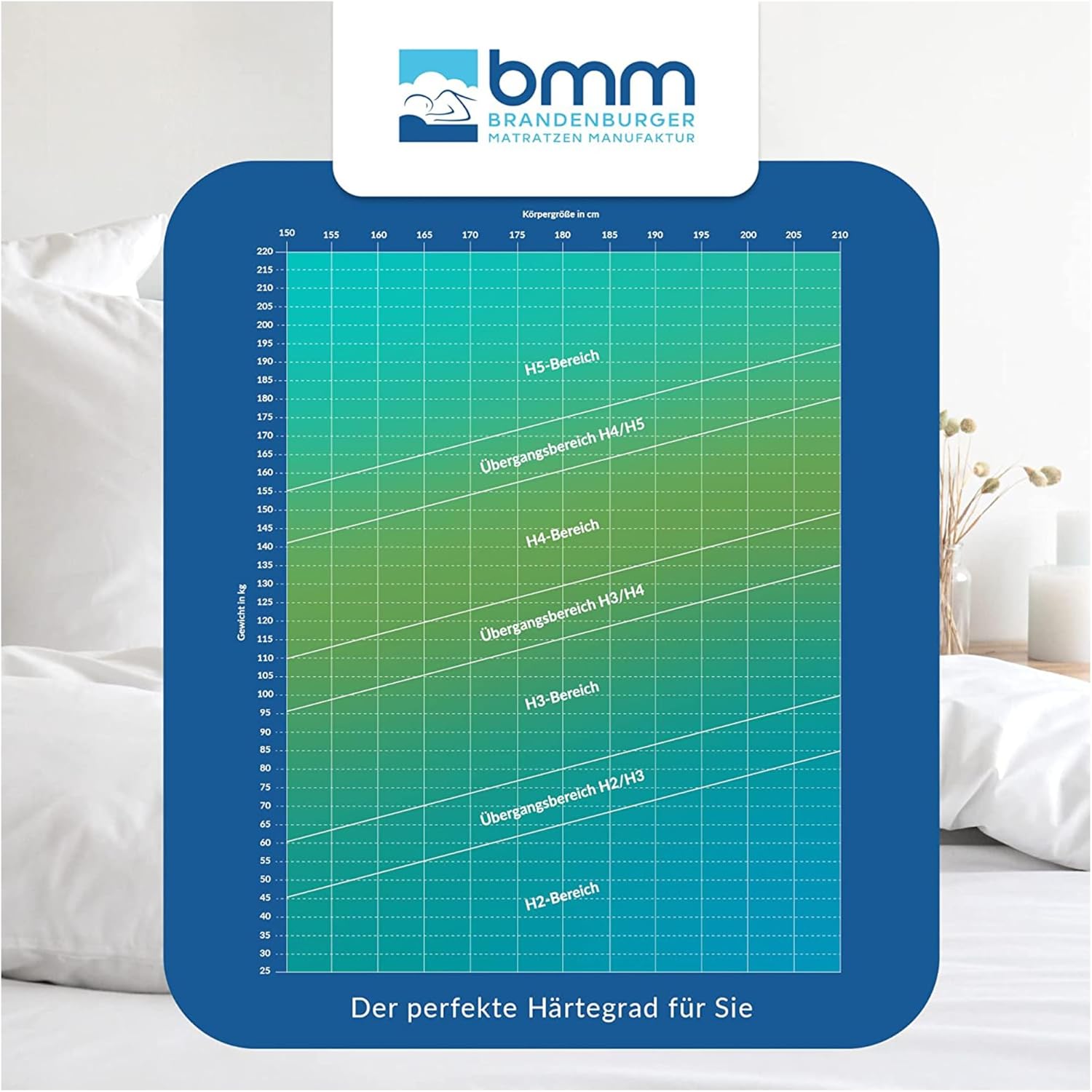 BMM Ortho Medic Plus Matratze 80x200 H3 – Taschenfederkernmatratze 7 Zonen, 25 cm Höhe, rückenschonend bei Rückenschmerzen, Öko-Tex, Made in Germany