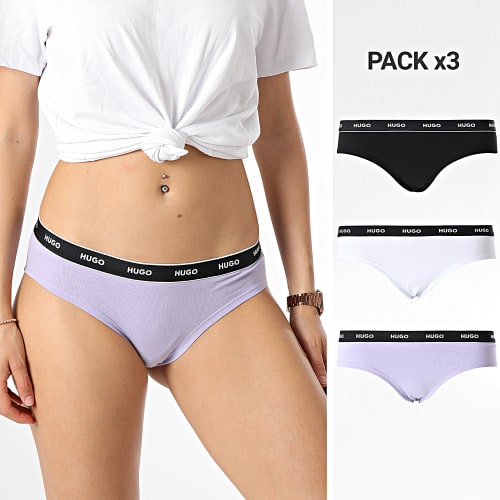 Lot De 3 Culottes Femme 50480157 Noir Blanc Violet