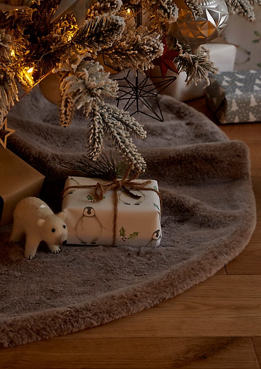 Papier cadeau Noël motif pingouin blanc l.70 cm x L.4m