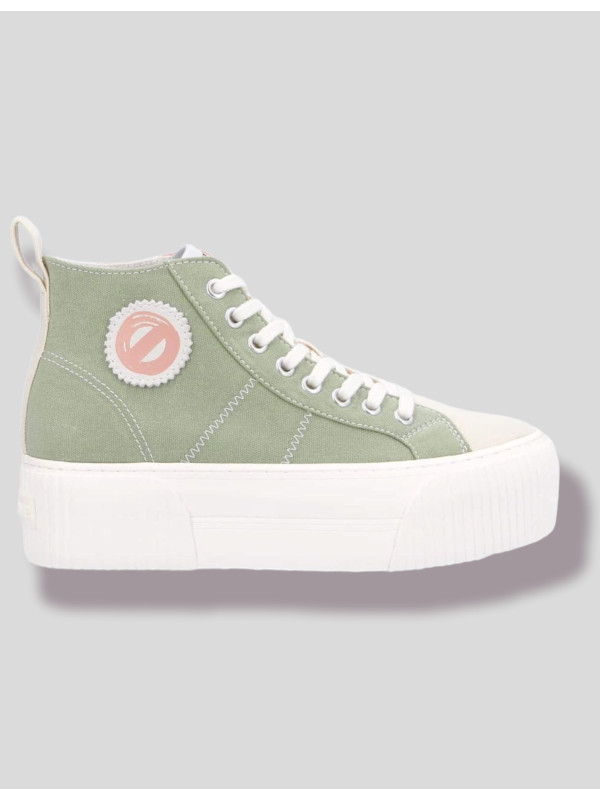No Name - IRON MID Soft Canvas Bambou/Salmon