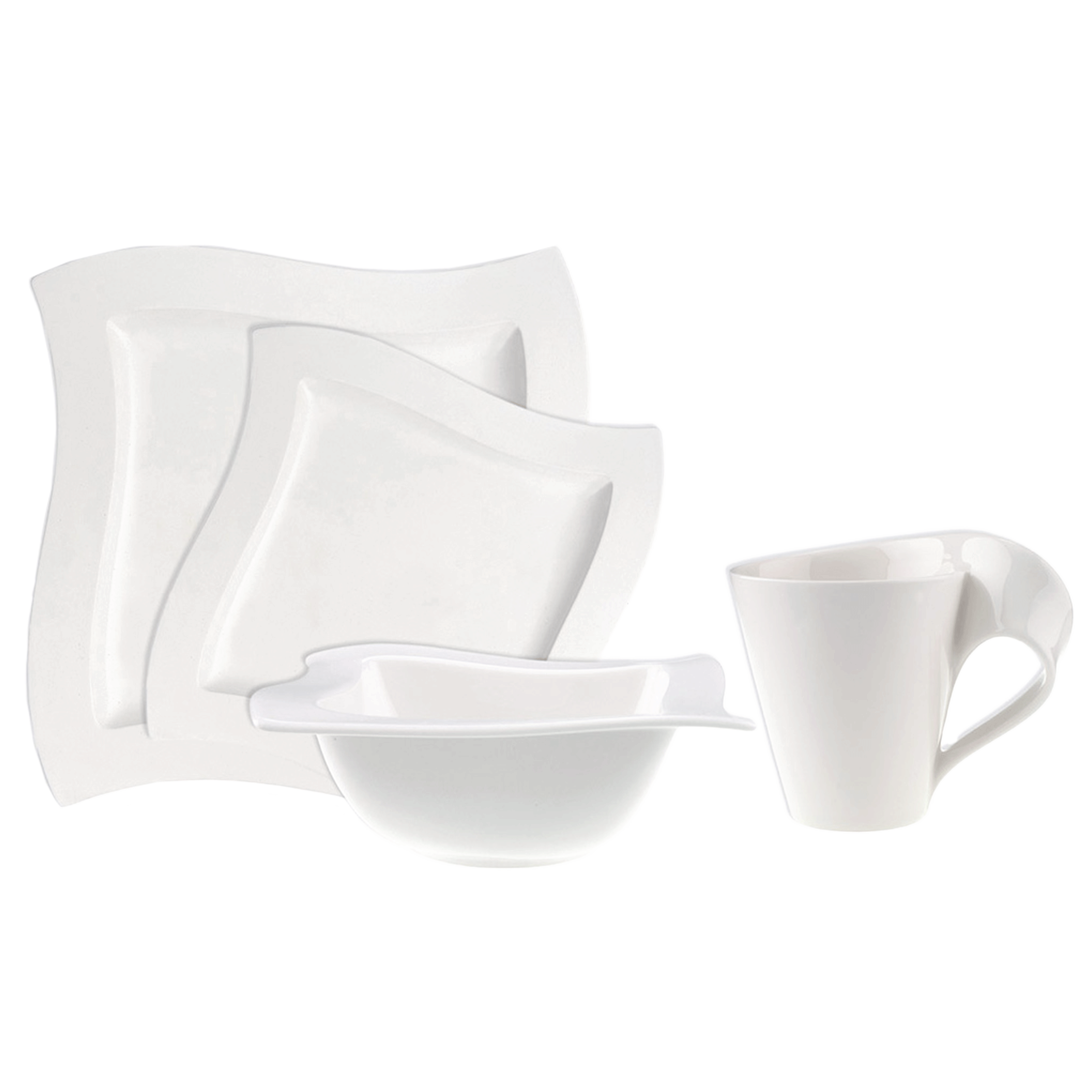 NewWave Dinnerware set White, Premium Porcelain