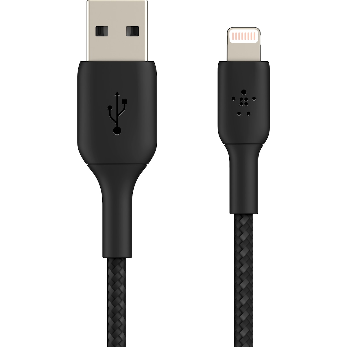 Belkin USB-A til lynflettet, svart (0,15 m)