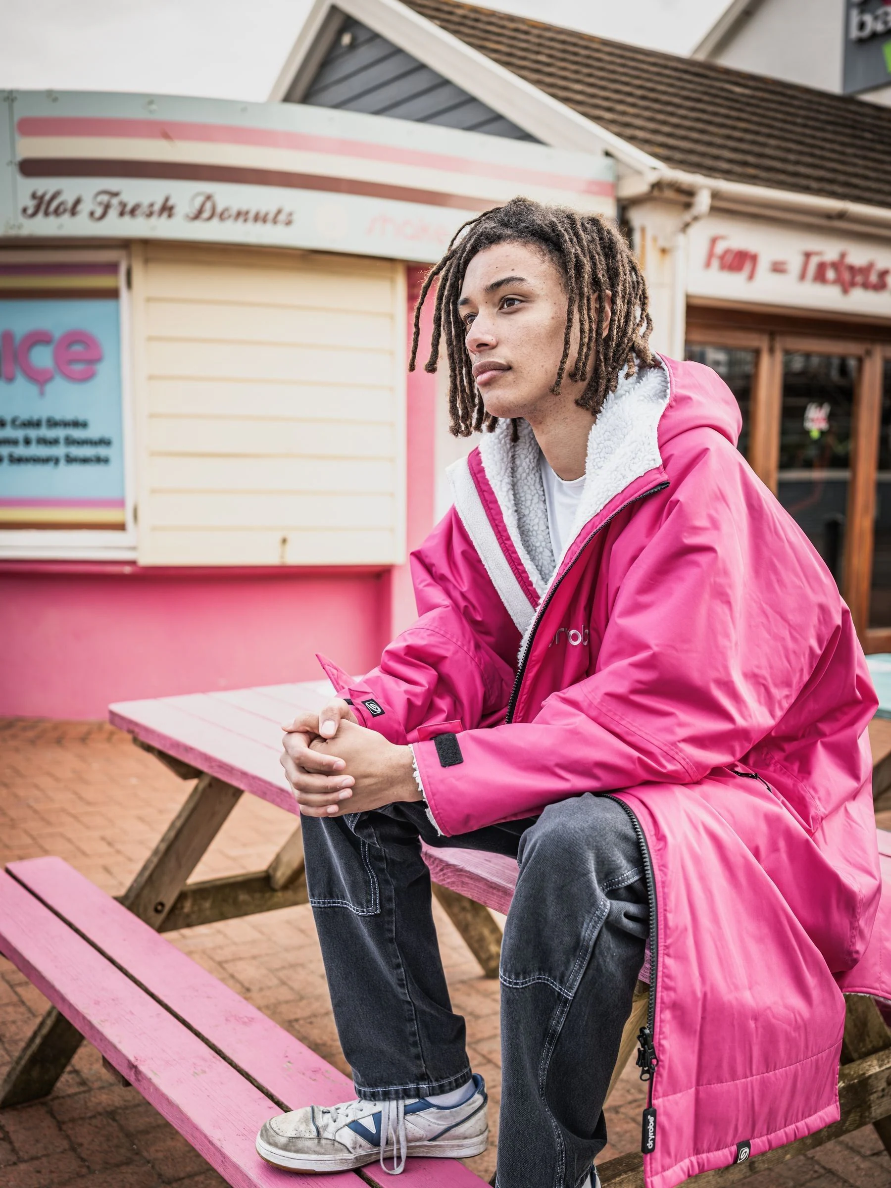 Roze/lichtgrijs - dryrobe Advance Adult Long Sleeve Changing Coats