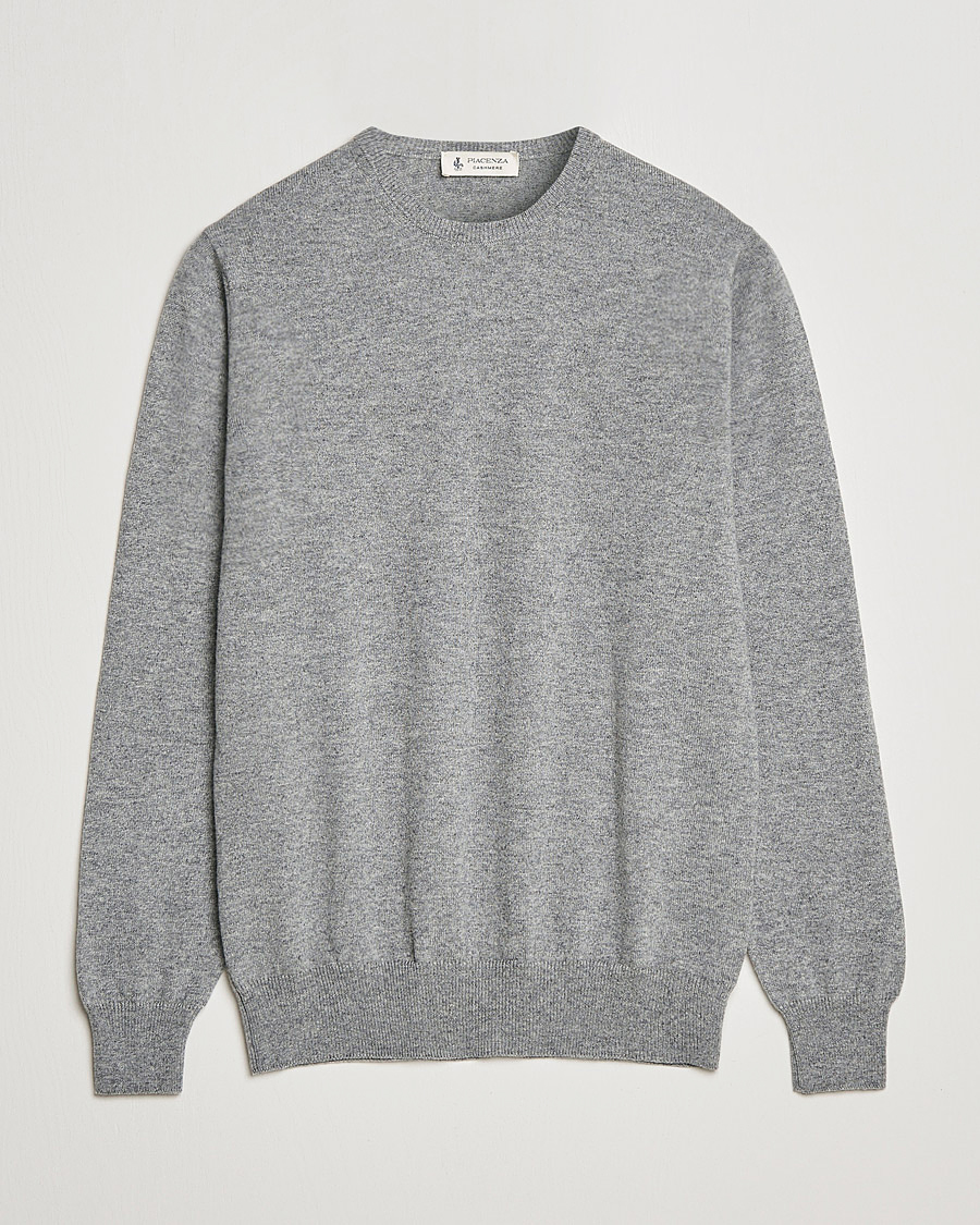 Piacenza Cashmere Cashmere Crew Neck Sweater Light Grey
