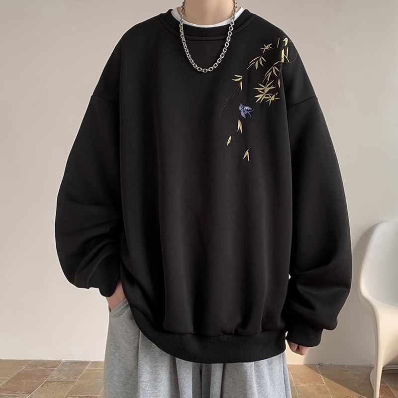 emeisa - Sweatshirt met ronde hals en borduursel