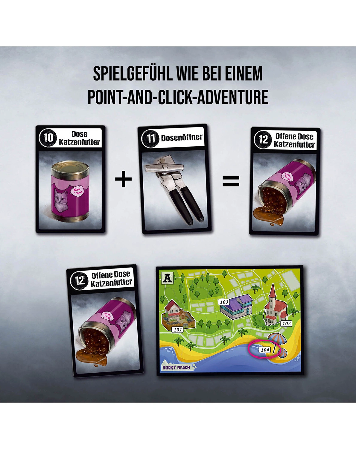 Detektivspiel ADVENTURE GAMES -  DIE DREI ??? DAS GEHEIMNIS DER STATUE in bunt