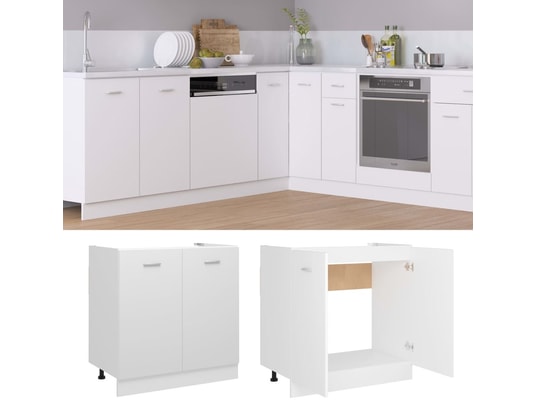 VIDAXL - Meuble bas Armoire de cuisine blanc 80x46x81,5 cm aggloméré