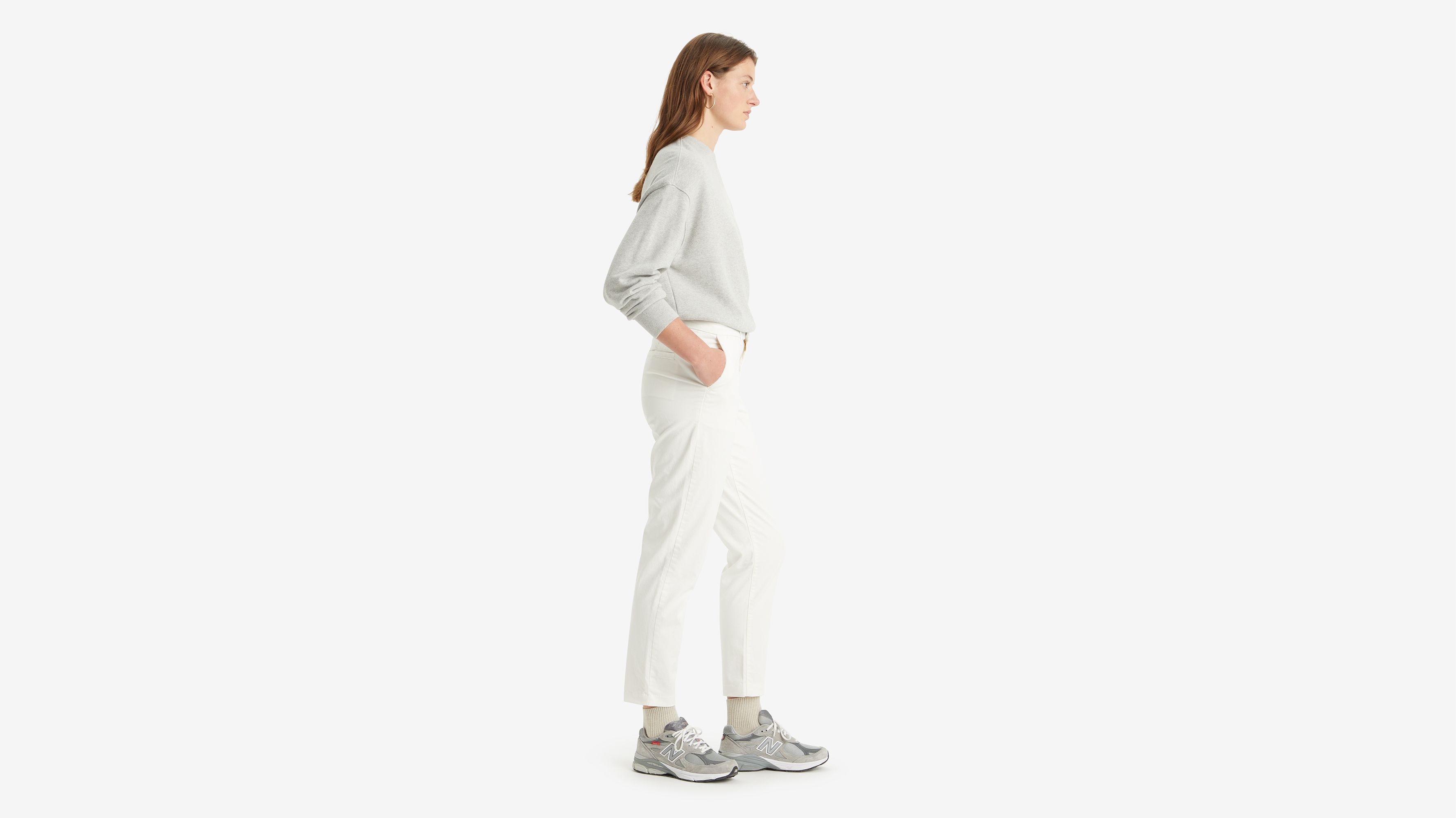 Pantalon Chino essentiel - Lse Egret - Blanc
