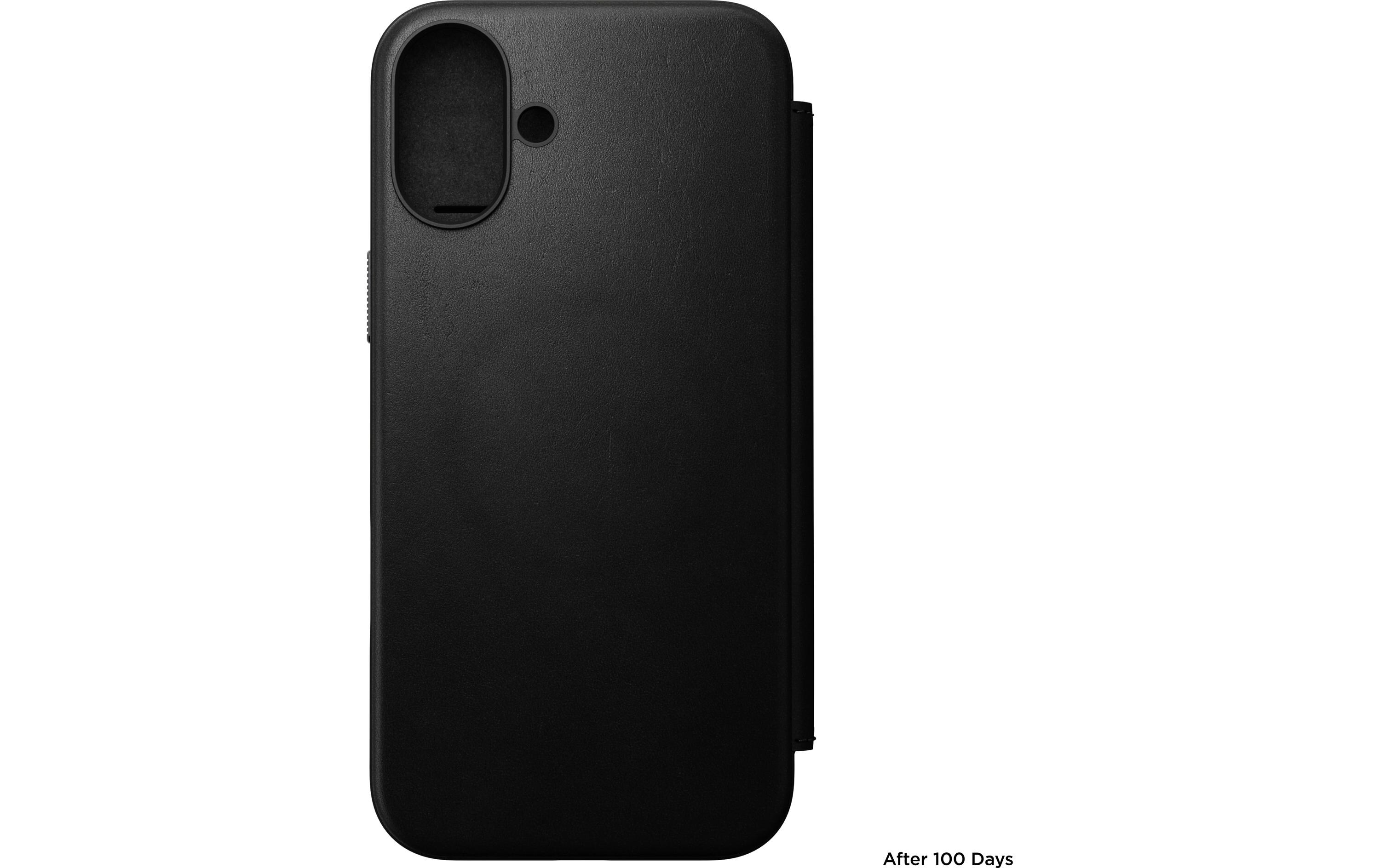 Book Cover Modern Leather iPhone 16 Plus SchwarzModernes Leder Folio für das Apple iPhone 16 Plus