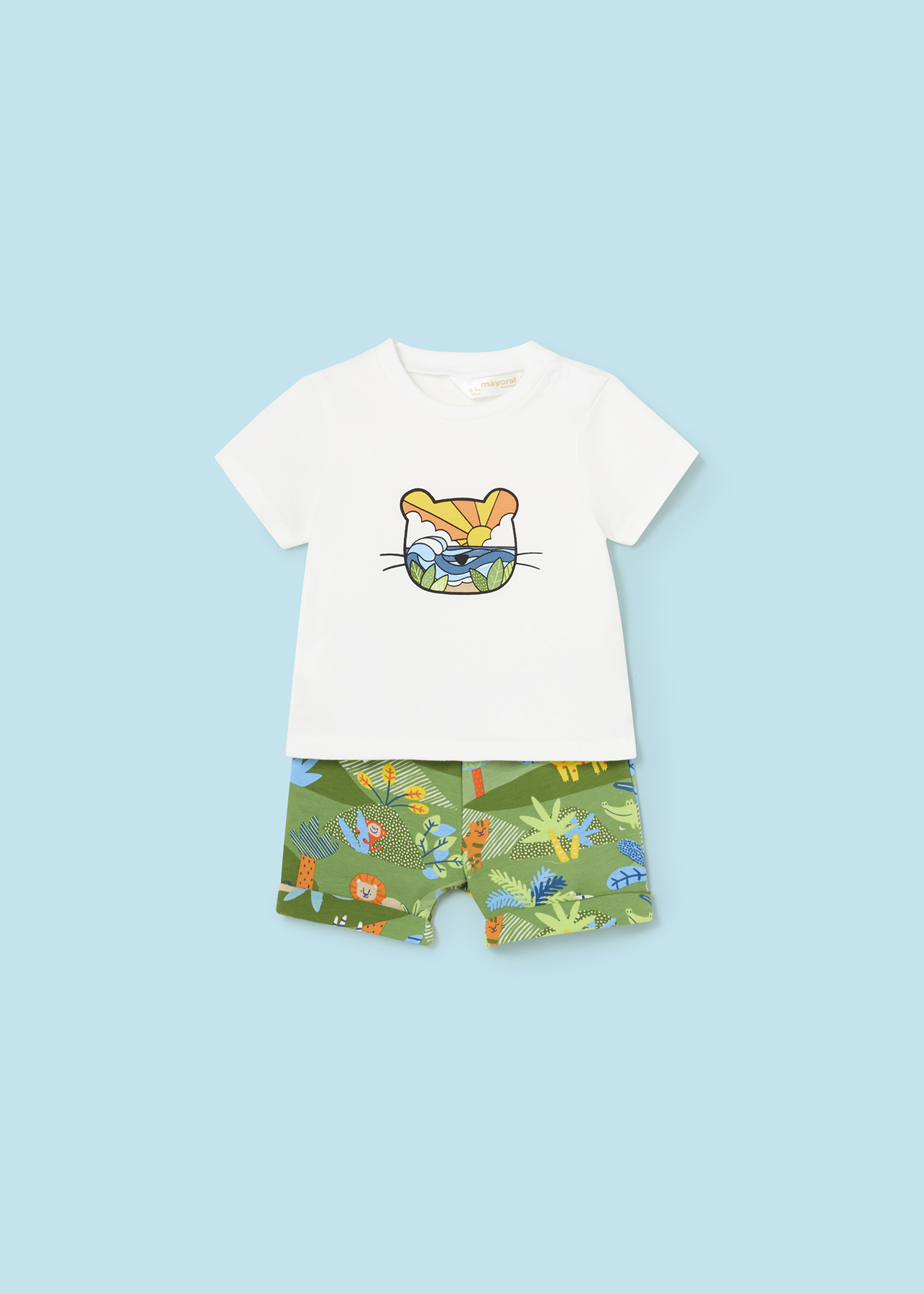 Conjunto Better Cotton de 2 peças, estampado, recém-nascido, branco