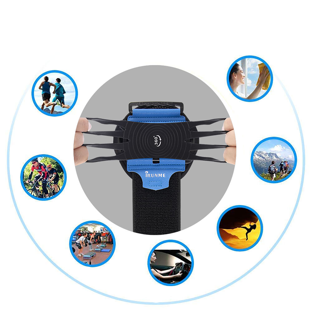 Universal Handgelenk Sportarmband Silikon Halterung 360-Grad Drehfunktion (4